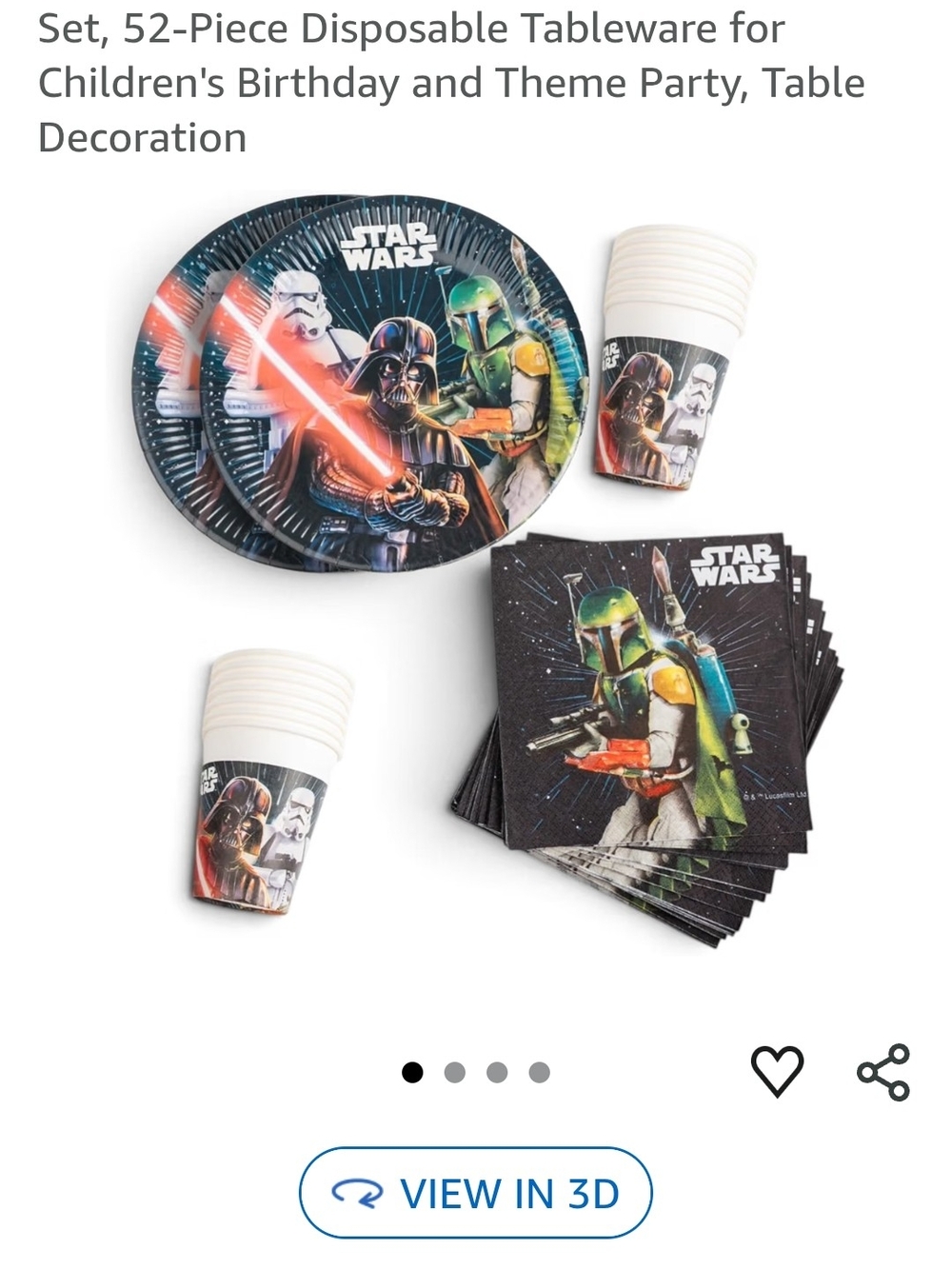Star Wars 52-Piece Tableware Set NWT